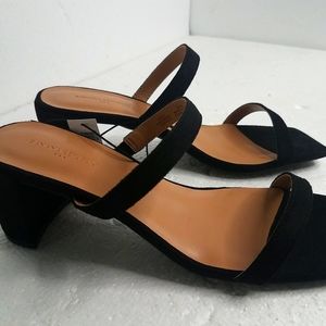 Banana republic suede black platform wedge heels